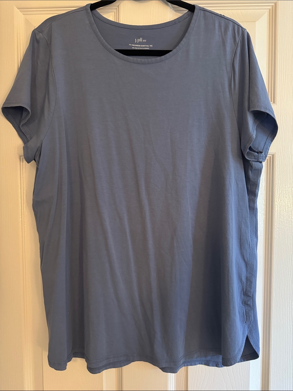 📌J. Jill XL Short Sleeve Fit Progress Tee in Dusty Blue